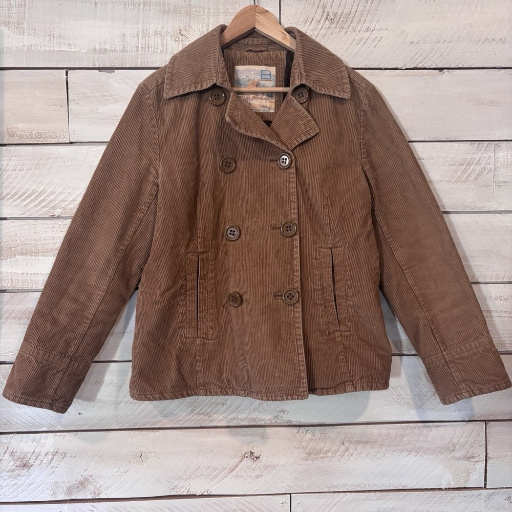 Cole B Country Corduroy Double Button Jacket‎ Women's Sz Med Brown